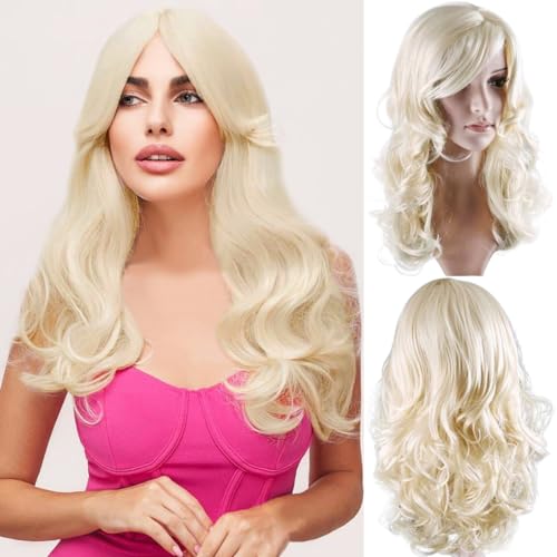 BERON 24-Inch Blonde Curly Hair Wig for Parties & Cosplay - Long Synthetic Style