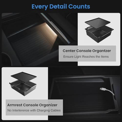 Tesla Model 3 & Model Y Center Console Organizer - Dual-Layer Storage