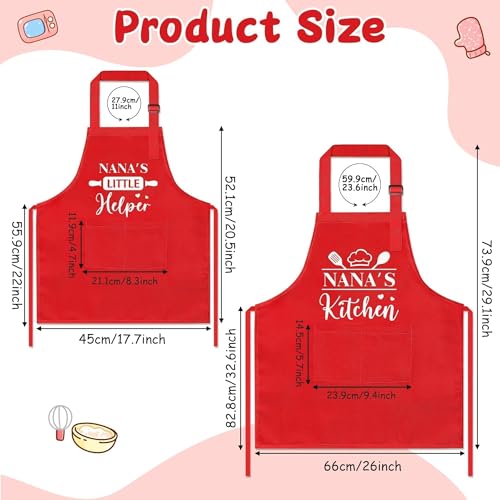 Kids and Adult Apron Set - 2 Pcs Waterproof Adjustable Smocks