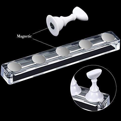 Blulu Acrylic Nail Stand Set with 96 Reusable Adhesive Putty