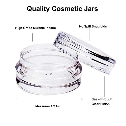 Youngever 140 Pcs 3 Gram Plastic Cosmetic Sample Containers with Lids