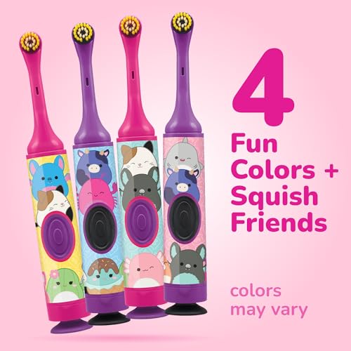 GUM Squishmallows Kids Battery Power Electric Toothbrush - Soft Bristles, Oscillating Head, 2-Pack