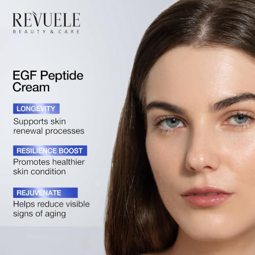 Revuele EGF Peptide Cream - Advanced Anti-Aging Moisturizer with Niacinamide & Hyaluronic Acid, 1.69 fl. oz