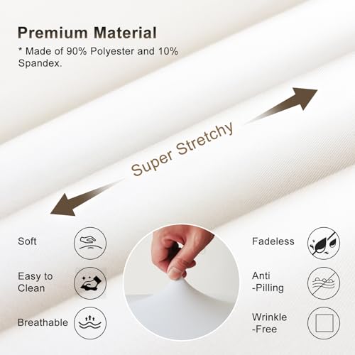 HOLITS Professional Stretchy Spa Bed Cover - White Massage Table Topper
