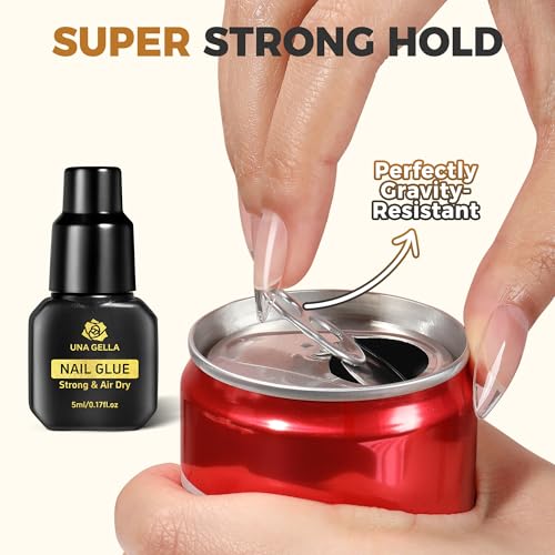 UNA GELLA Quick Dry Nail Glue for Press On Nails - 5ml (2pcs)