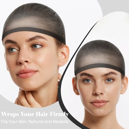 12 Pack Black Wig Caps - Ultra-Thin Mesh for Comfort & Style