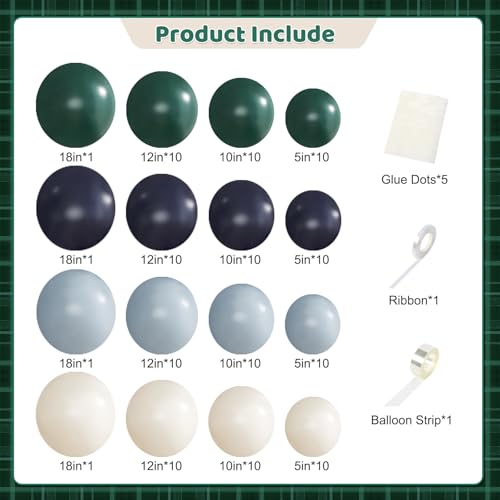 Blue and Green Balloon Arch Garland Kit for Baby Showers & Birthdays