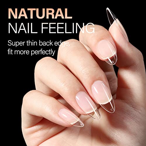 AILLSA Medium Almond Nail Tips 504pcs (12 sizes) for Press-On Extensions