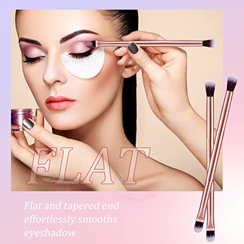 24 Pcs Rose Gold Double Ended Eyeshadow Smudge Brush Set