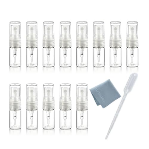 10 Pack Mini 2ml Clear Glass Perfume Atomizer Spray Bottles