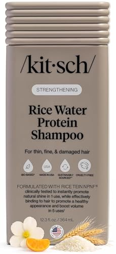 Kitsch Rice Water Shampoo for Hair Growth – Strengthening & Volumizing, 12.3 oz