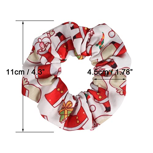 Christmas Hair Scrunchies - 12PCS Soft Elastic Hair Ties for Girls