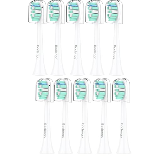 White 10 Pack Toothbrush Replacement Heads for Philips Sonicare - Compatible with Most Models