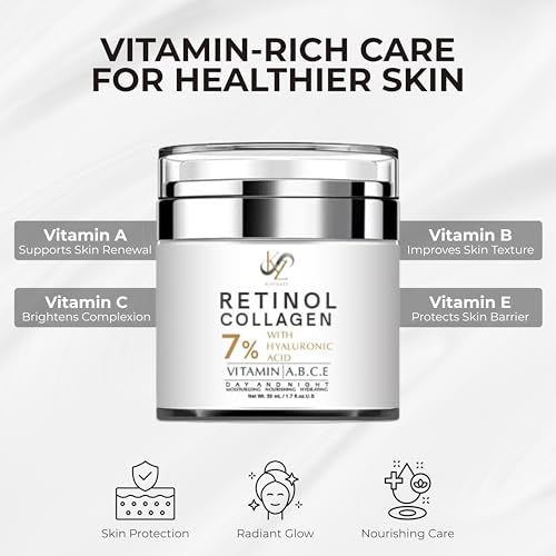 Retinol Collagen Face Moisturizer with 7% Hyaluronic Acid - Anti-Aging Cream for Women, 1.7 fl oz
