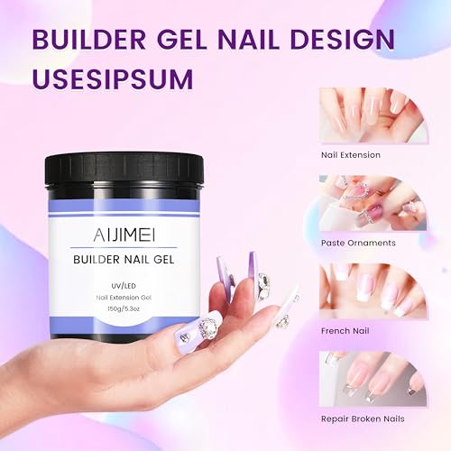 AIJIMEI White Hard Gel for Nails 150g Builder Nail Extension & Art