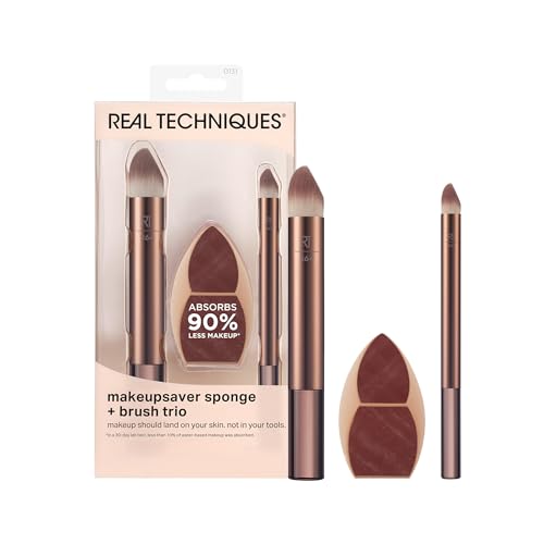 Real Techniques Makeupsaver Sponge & Brush Trio for Flawless Makeup