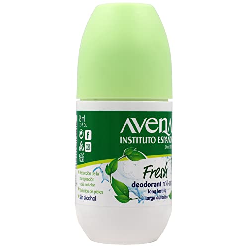 Avena Instituto Espanol Fresh Deodorant Roll-On 2-Pack, Long-Lasting, Alcohol-Free