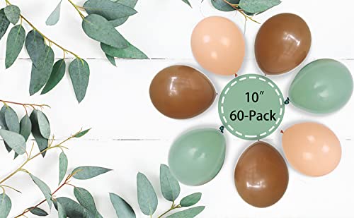 60 PCS Sage Green Eucalyptus Balloon Garland Kit - Rustic Decor
