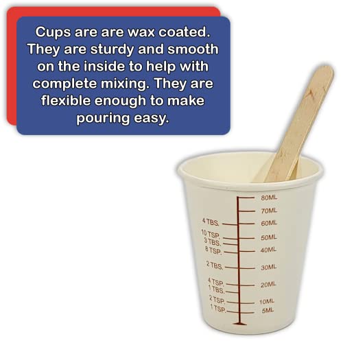 50 Pack of 3oz Graduated Paper Measuring Cups - Disposable & Biodegradable