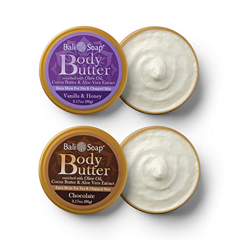 Bali Soap Chocolate & Vanilla Honey Body Butter - 2 Pack, 3.1 oz Each