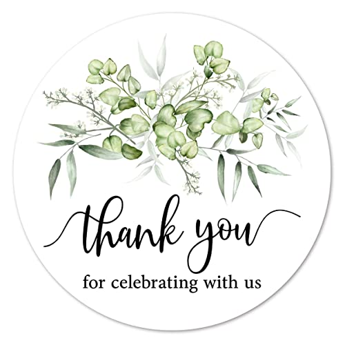 Greenery Thank You Mini Stickers, 1 Inch - 120-Pack Wedding & Baby Shower