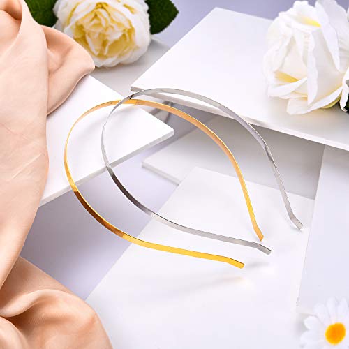Willbond 24 Pcs Metal Headbands DIY Hair Accessories in Gold & Silver
