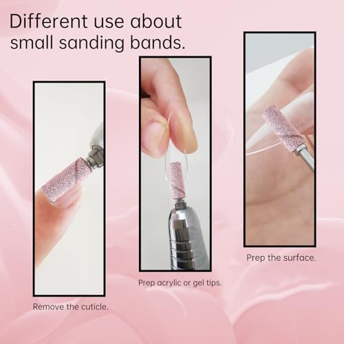 CORFULRA 240 Grit Small Sanding Bands for Nail Drill - 100 Pcs