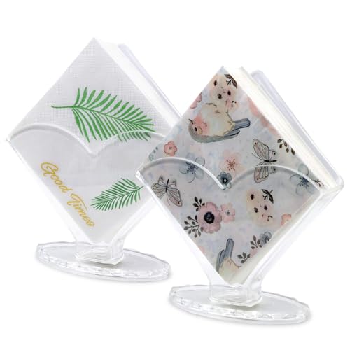 Clear Acrylic Napkin Holder Set of 2 - Modern Heart Design