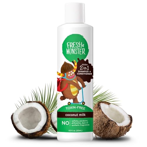 Fresh Monster 2-in-1 Kids Shampoo & Conditioner, Coconut, 8.5 oz