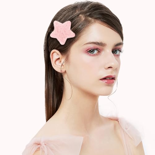 20 Pcs Fluffy Star Hair Clips - Cute Y2K Hair Barrettes