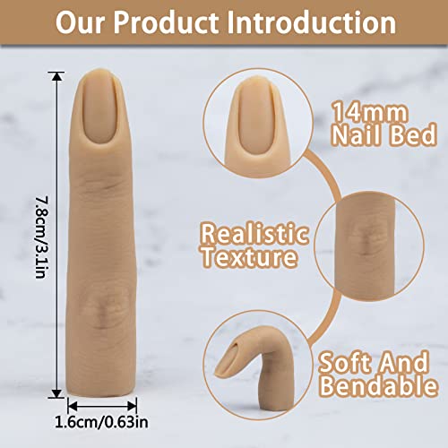 Silicone Nail Practice Fingers for Acrylic Nails - Flexible & Bendable