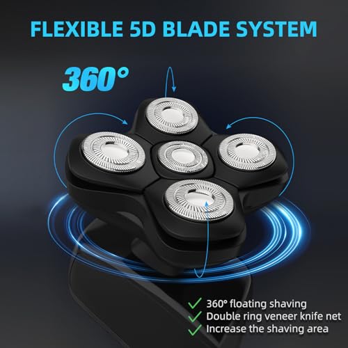 5-Head Shaver Replacement Blades with Cleaning Brushes - 3 Pack