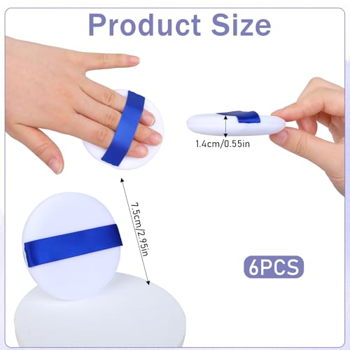 Psyqtsuary 6-Pack 3-Inch Soft Makeup Puffs for Flawless Skin