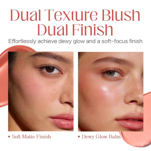 CARSLAN 2-in-1 Cream Blush Palette - Matte & Dewy Finish for Cheeks & Lips