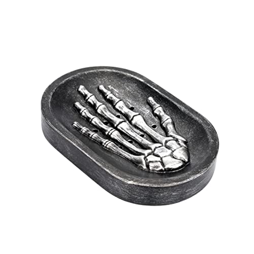 Gothic Skeleton Hand Soap Dish Holder - Resin Soap Tray with Drain Holes
