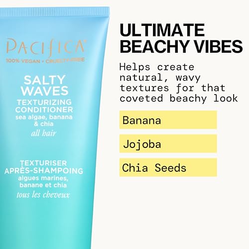 Pacifica Salty Waves Shampoo & Conditioner Set for Voluminous Beachy Hair