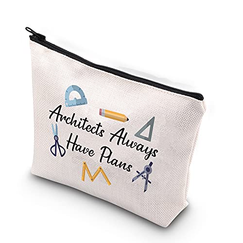 Architect Always Have Plans Zipper Pouch - Canvas Makeup Bag & Organizer