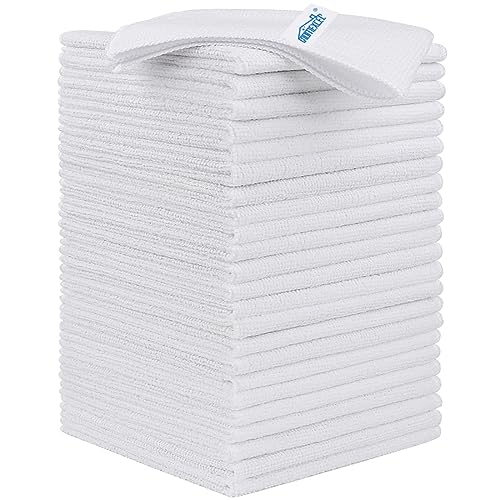HOMEXCEL 24-Pack Microfiber Cleaning Cloths - Lint-Free, Reusable, 11.5" x 11.5"