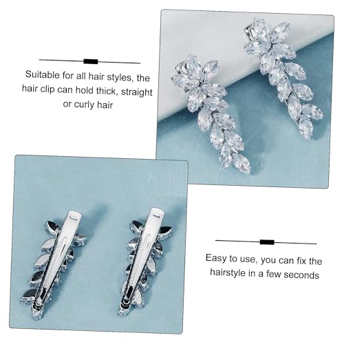 LLSME 2Pcs Sparkly Crystal Hair Clips BF - Rhinestone Duckbill Hair Pins