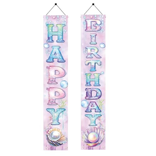 Mermaid Birthday Porch Banner Set - Under the Sea Party Decor