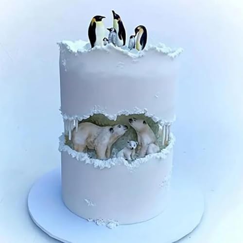 2-Pack Polar Bear & Penguin Silicone Molds for Cake Decoration