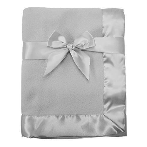 TL Care Cozy Fleece Blanket with Satin Trim - 30" x 40" - Gray