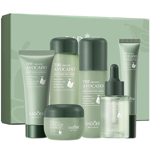 Avocado Skincare Set – 6-Piece Gift Box with Cleanser, Serum, Cream & More