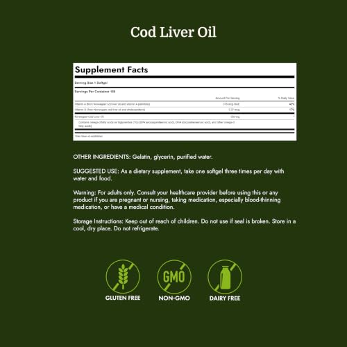 Swanson Cod Liver Oil with Vitamin A - 180 Softgels, 350mg - Supports Bone, Skin & Eye Health