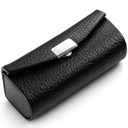 Beavorty Lipstick Case with Mirror - PU Leather Portable Cosmetic Organizer