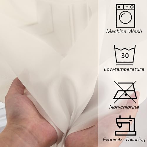 Owenie Sheer Curtains 72" Long - 2 Panel Light Filtering Drapes