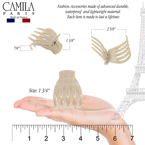 Camila Paris 2" Flat Claw Clip for Thin Hair, French Cellulose Acetate