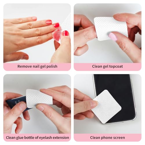 200 Non-Woven Nail Wipes with Pump Dispenser Bottle - Lint-Free & Super Absorbent