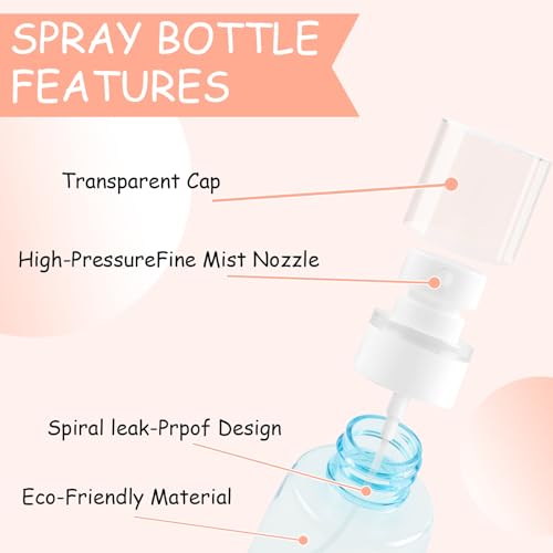 Ninsula 6 Pack TSA Approved Travel Spray Bottles - 60ml Fine Mist