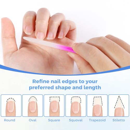 SIUSIO 30-Pack Professional Glass Nail Files - Crystal Buffers for Natural Nails